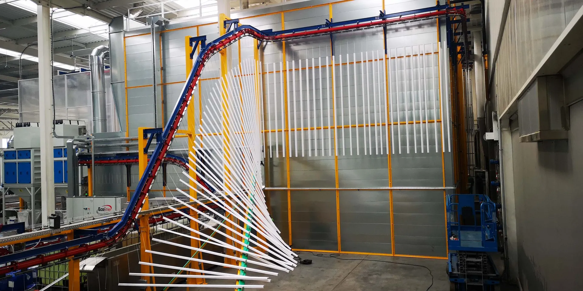 Vertikaler Pulverbeschichtungsanlage